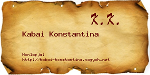 Kabai Konstantina névjegykártya
